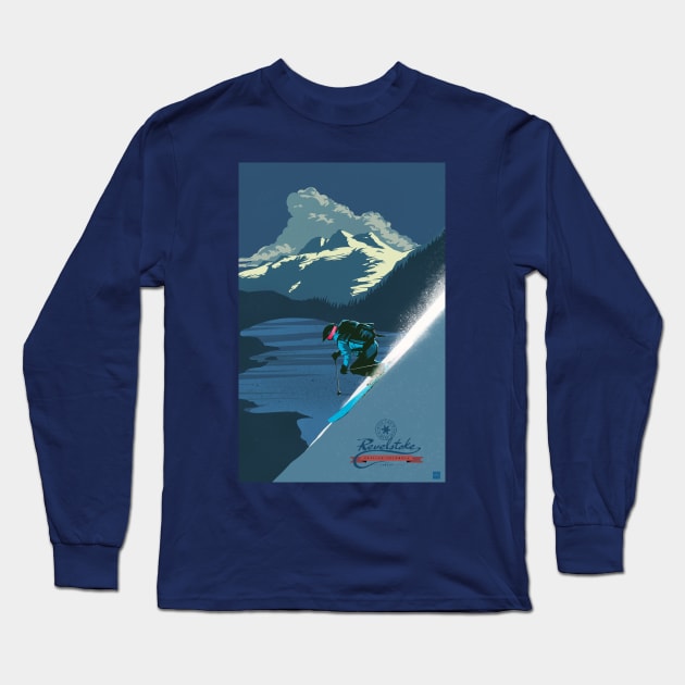 Retro ski print Revelstoke Long Sleeve T-Shirt by SFDesignstudio